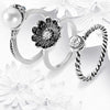 Daisy Ring Set Synthetic Pearl Rhinestone