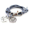 Gray Compass Sea Anchor Charm Bracelet